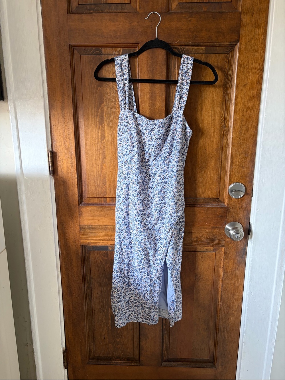 Abercrombie & Fitch Blue Floral Square-Neck Dress